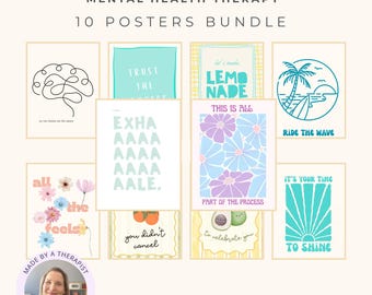 Mental Health Therapy Posters (Set of 10): Therapy Office Decor (Digital Download)