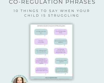 Child Co-Regulation Phrases Printable: Parenting and Therapy Tool (Digital Download)