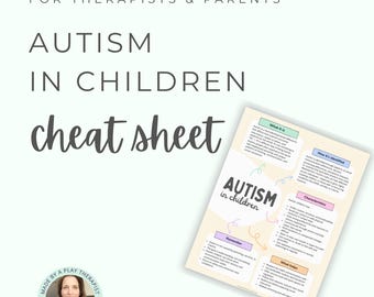 Foglio riassuntivo sull'autismo nei bambini per terapisti e genitori / Stampabile per comprendere l'autismo (download digitale)