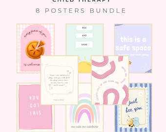 Child Therapy Posters (Set of 8): Play Therapy Office Decor (Digital Download)