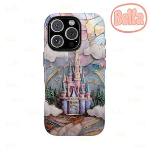 Magical Kingdom, Disney Stained Glass Effect Phone Case, Magsafe Mosaic Tough Case, Disney Phone Case for iPhone Samsung Google Pixel