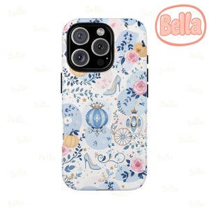 Cinderella Dream, Disney Stained Glass Effect Phone Case, Magsafe Mosaic Tough Case, Disney Phone Case for iPhone Samsung Google Pixel