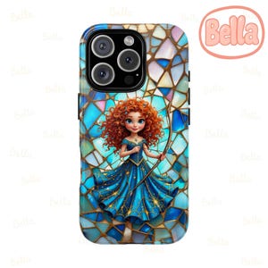 Merida Brave, Disney Stained Glass Effect Phone Case, Magsafe Mosaic Tough Case, Disney Phone Case for iPhone Samsung Google Pixel