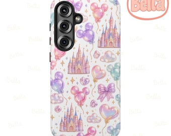 Cotton Candy Magic Kingdom Disney Phone Case, Magsafe Mosaic Tough Case, iPhone 17 Samsung S26 Google Pixel