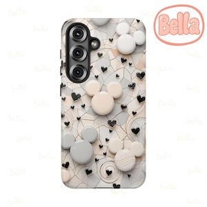 Black Heart Mickey Mouse Phone Case: Stained Glass Look - iPhone Samsung Pixel