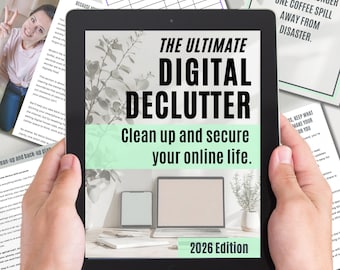 Das ultimative digitale Declutter-Toolkit (ausfüllbares PDF). Vom Datenschutz bis zu Passwörtern. Alle großen Online-Kopfschmerzen gelöst! Keine technischen Kenntnisse erforderlich.