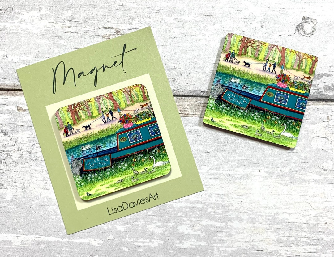 Fun Canal Boat Fridge Canal Boat Fun Canal Art Gift for Canal Boat Lover