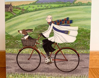 Vicar greetings card, Card for vicar, card for priest, wedding card, congratulations on your wedding card, happy couple card, bride groom
