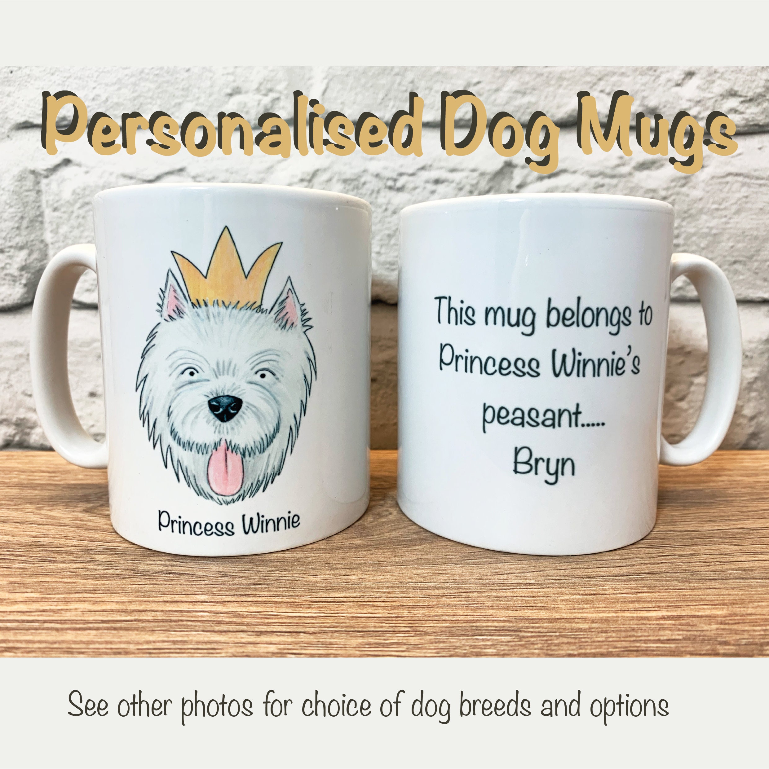 Gift for dog owner Customizable dog mug personalised dog Etsy