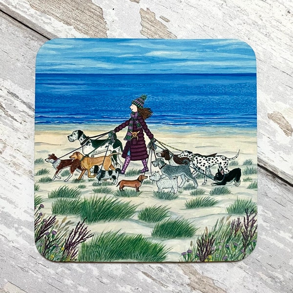 Dog walker gift, dog walker thank you gift, dog lover gift, dog owner gift, dog sitter gift, coaster with dog on, dog coaster, dog lover,