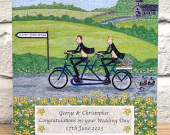 Gay wedding card, same sex wedding card, Mr and Mr wedding card, LGBT wedding card, Mr and Mr card, fun wedding card for gay couple, LGBT