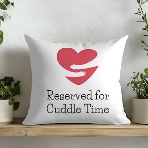 Funda de almohada "Reservado para acurrucarse", manta decorativa "Vamos a acurrucarnos", funda de almohada rústica de granja para abrazos, regalo