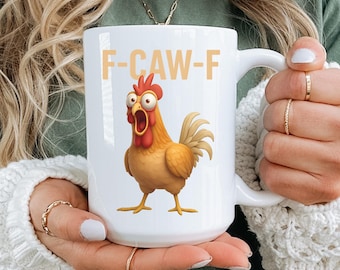 Spaß-Becher Lustige F-Caw-ny Huhn-Kaffeetassen Huhn Meme Bauernhof-Becher Humorvolle Kaffeetasse Lustiger Erwachsener Stimmungs-Becher Bauernhof-Tierbecher