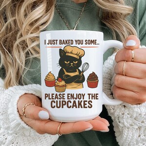 Funny Baking Mug with Grumpy Cat, Baker Gift for Her, Baking Lover Mug, Baking Coffee Cup, Unique Baking Gift, Gift for Baker