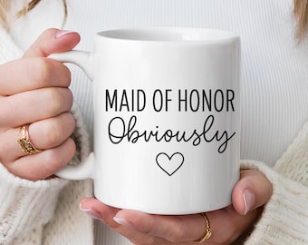Maid of Honor Mug, Bridal Party Gift, Maid of Honor Gift, Wedding Party Mug, Bridesmaid Gift Idea, Bachelorette Gift Cup