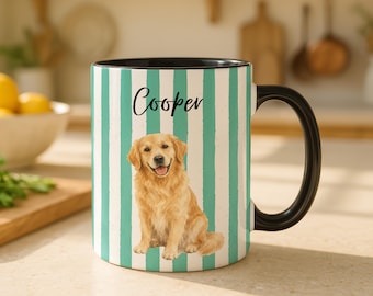 Personalized Pet Mug, Custom Dog and Cat Coffee Mug, Pet Portrait Mug with Name, Pet Lover Gift for Dog Mom Cat Mom