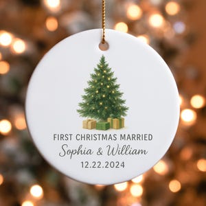 First Christmas Married Ornament, First Christmas Married, First Christmas As Couple Ornament, Personalized Married Christmas Ornament
