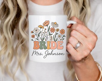 Personalized Bride Mug Custom Bride To Be Mug Bridal Shower Gift Wedding Morning Mug Bride Gift Engagement Gift