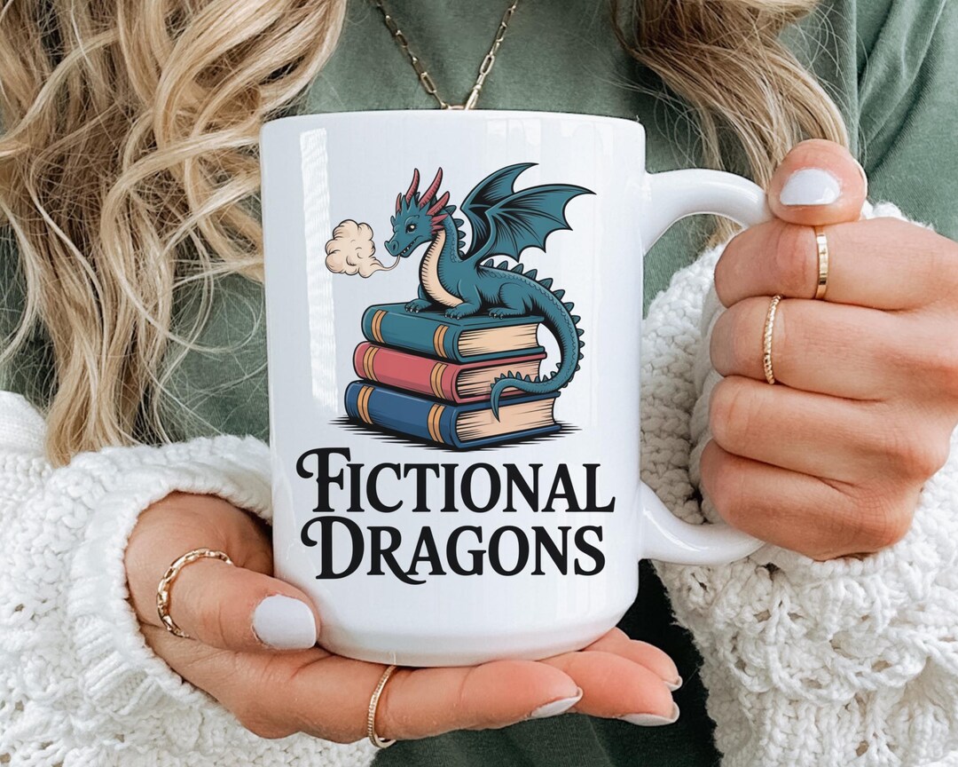 Dragon Mug Fantasy Book Lover Gift, Booktok Dragon Coffee Mug, Fantasy ...