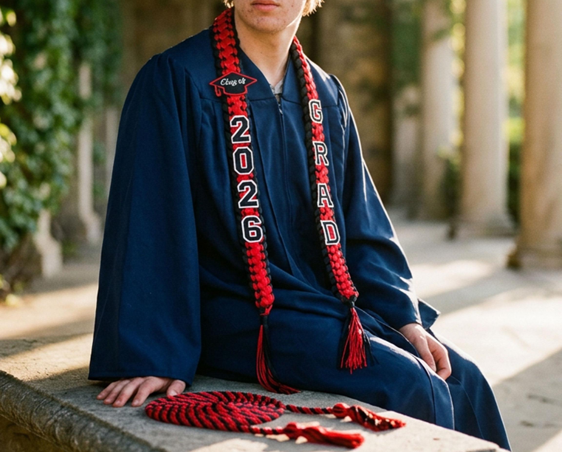 Class of 2026 Ribbon Lei, Personalized Graduation Stole, Handmade ...