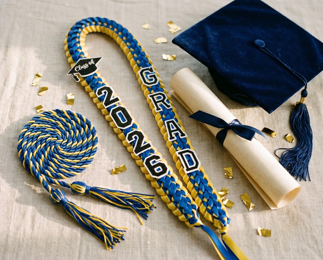 Class of 2026 Ribbon Lei, Personalized Graduation Stole, Handmade ...