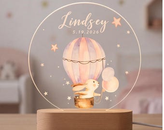 Personalized Baby Night Light Moon and Stars Nursery Decor Custom Baby Gift for Nursery Room Baby Shower Gift