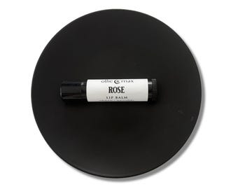 Rose Scented Vegan Lip Balm, Natural Moisturizing Balm