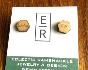 Snarky resin coated stud earrings