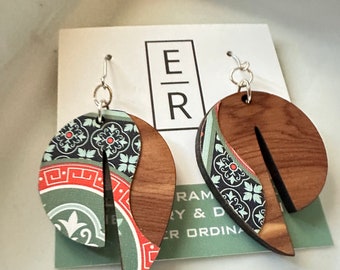 Upcycled playing card and wood dangle