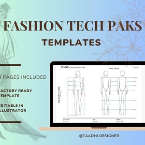 Mall för modeteknikpaket | 8 sidor, redigerbar i Illustrator | Digital produkt
