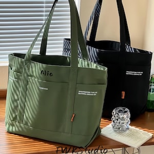 Sac fourre-tout en toile à fermeture éclair : ordinateur portable 16 pouces, sac à bandoulière Boho Commuter