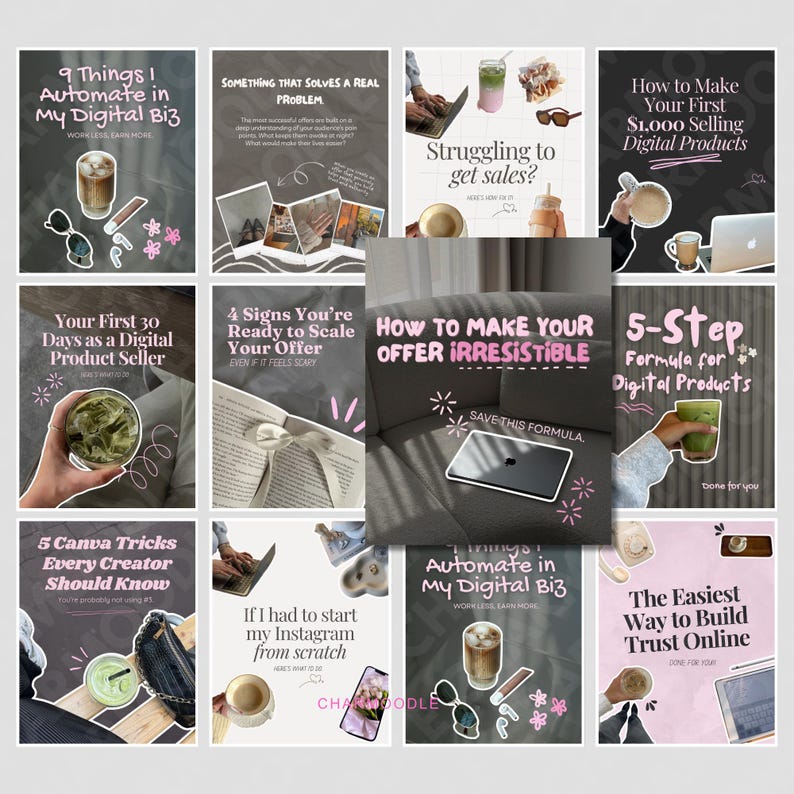400+ Faceless Instagram Carousel Templates | Aesthetic Canva Social ...