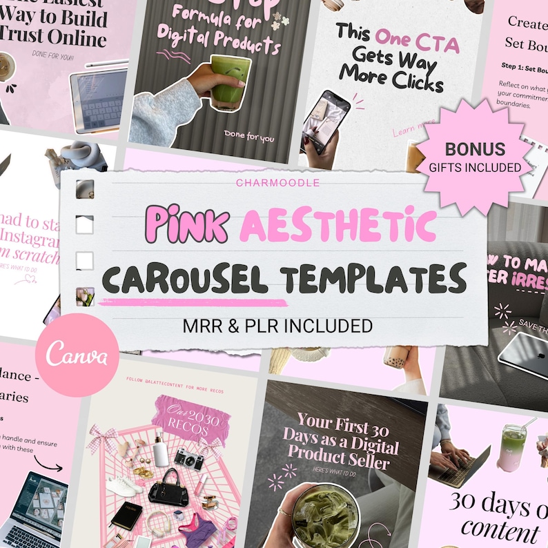 100+ Pink Instagram Carousel Templates | Faceless Marketing | Canva ...