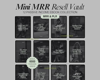 Passive Income eBook Bundle | 12 Mini MRR Resell Vault Master Resell Rights | Faceless Photos Digital Download