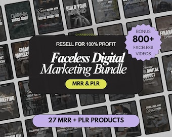Digitales Marketing-Bundle | Reselling Vault Bereit Vault PLR MRR | Faceless Marketing Produkte | Passives Einkommen DFY