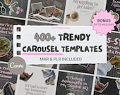 400+ Faceless Instagram Carousel Templates | Aesthetic Canva Social Media Kit | TikTok & IG Slides | PLR MRR Digital Product