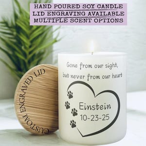 Pet Memorial Candle, Personalized Pet Memorial Gift, Custom Pet Loss Gift, Dog Remembrance Candle, Pet Sympathy Gift In Loving Memory Candle