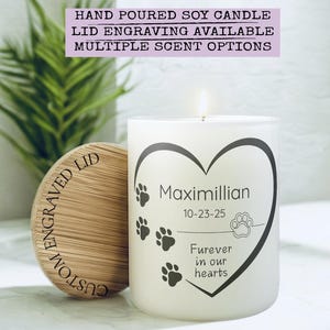 Pet Memorial Candle, Personalized Pet Memorial Gift, Custom Pet Loss Gift, Dog Remembrance Candle, Pet Sympathy Gift In Loving Memory Candle