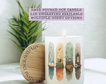Personalized Book Lover Candle, Literary Candle, Dark Academia Candle, Gothic Decor, Custom Halloween Candle, Spooky Gift, Bookish Candle
