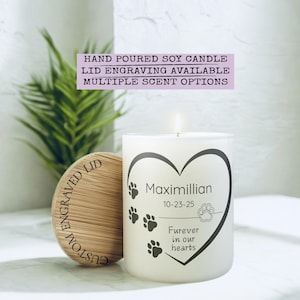 Pet Memorial Candle, Personalized Pet Memorial Gift, Custom Pet Loss Gift, Dog Remembrance Candle, Pet Sympathy Gift In Loving Memory Candle