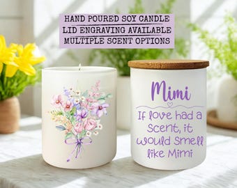 Personalized Gift for Mimi, Personalized Mimi Candle, Custom Gift From Grandchild, Mothers Day Gift, Candle for Mimi Birthday or Christmas