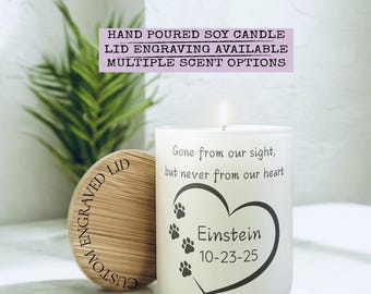 Pet Memorial Candle, Personalized Pet Memorial Gift, Custom Pet Loss Gift, Dog Remembrance Candle, Pet Sympathy Gift In Loving Memory Candle