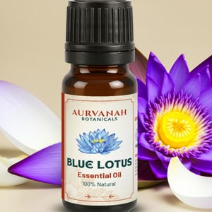 Óleo Essencial de Lótus Azul | Óleo de Aromaterapia 100% Puro e Natural de Grau Terapêutico para Difusor e Faça Você Mesmo