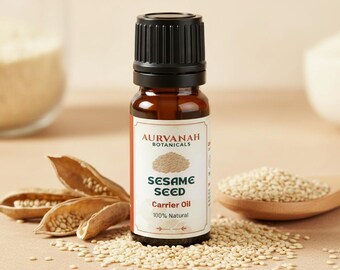 Sesame Seed Carrier Oil | 100% Pure and Natural | Cold Pressed Gingelly Oil for Massage, Hair, Skin, Scalp & Aromatherapy | 5 ML To 1000 ML