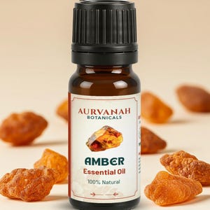 Amber Essential Oil | Therapeutic Oil for Diffuser & Aromatherapy | Natural Long Lasting Scent (Pinus Succinifera)