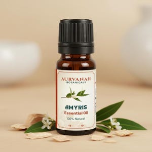 Amyris eterisk olja | 100 % ren, naturlig aromaterapiolja för diffusor och gör-det-själv