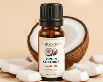 Virgin Coconut Carrier Oil | Pure, Natural and Undiluted Cold Pressed Oil for Aromatherapy, Massage, hair, Skin, Scalp & Body - 5 To 1000 ML