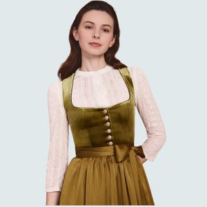 Elegantes senfgelbes Dirndl / Trachtenkleid mit Fliege/Schürze - perfekt für den Oktoberfest Look!