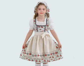 Vestido Tradicional Alemán A Cuadros De Alta Calidad, Traje Dirndl De