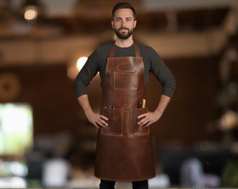 レザーエプロン、バーテンダーエプロン、作業用エプロン、理髪店用